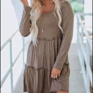 Mocha Ruffle Dress size L